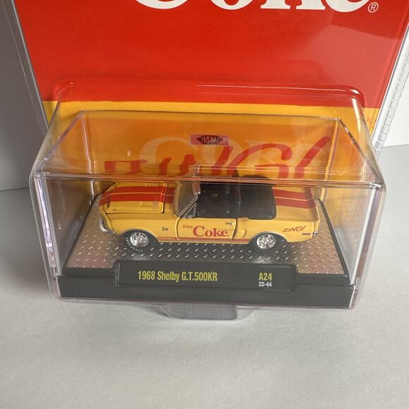 M2 Machines Coca-Cola 1968 Shelby GT 500KR Yellow Convertible B413 - Picture 3 of 9